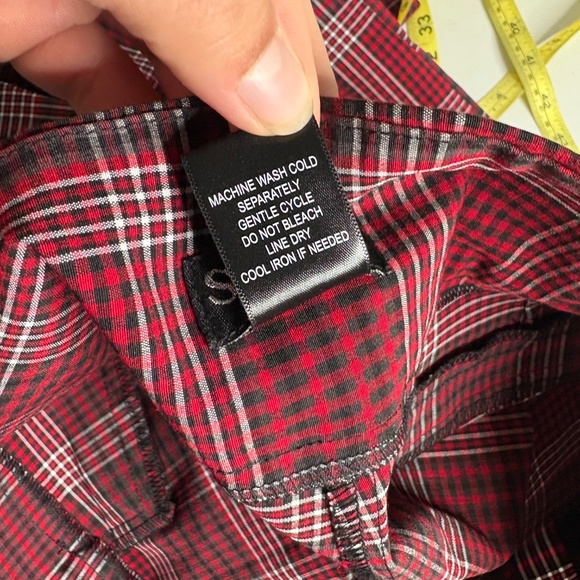SOHO Red Black Plaid Pull On Pants - Picture 5 of 8